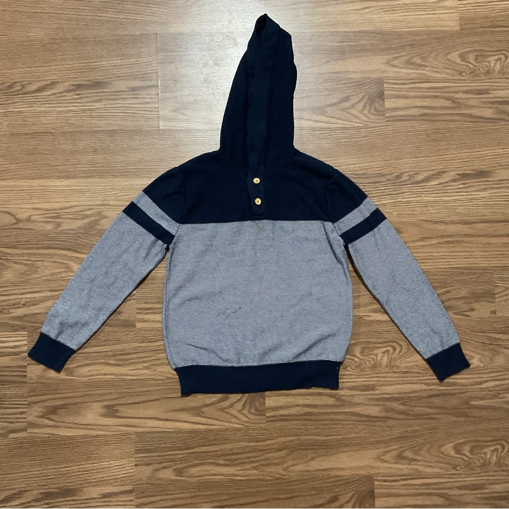 Navy and Gray Hooded Sweater